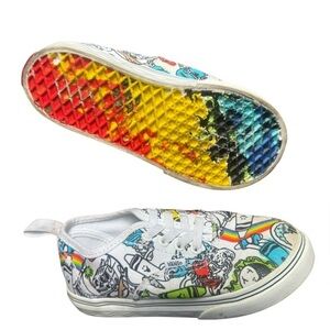 Vans Skate Lace Up Shoes Authentic Crayola DIY/ Sketch your Way Toddler Sneakers